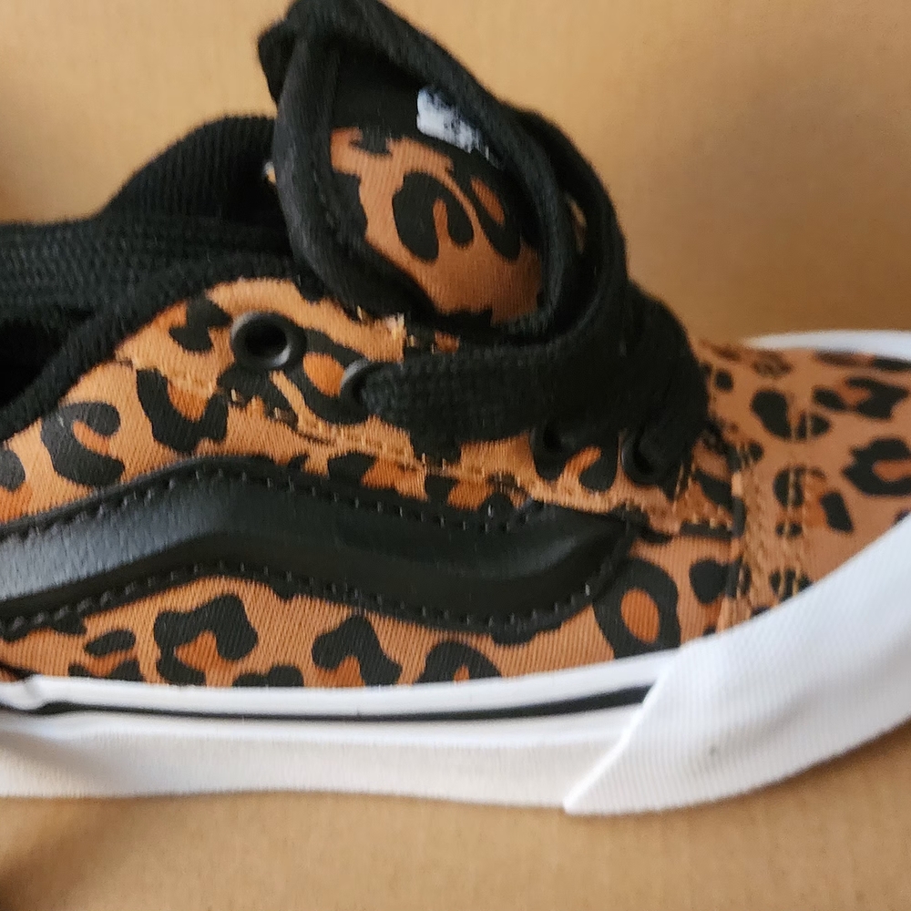 Vans Kids Leopard Print Sneakers with Black Accents